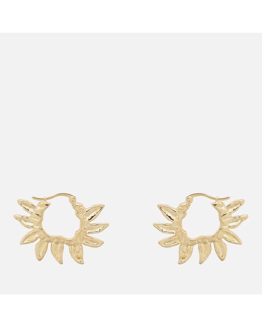 Anna + Nina Metallic Anna + Nina Sunflower Petals Gold-plated Sterling Silver Hoop Earrings