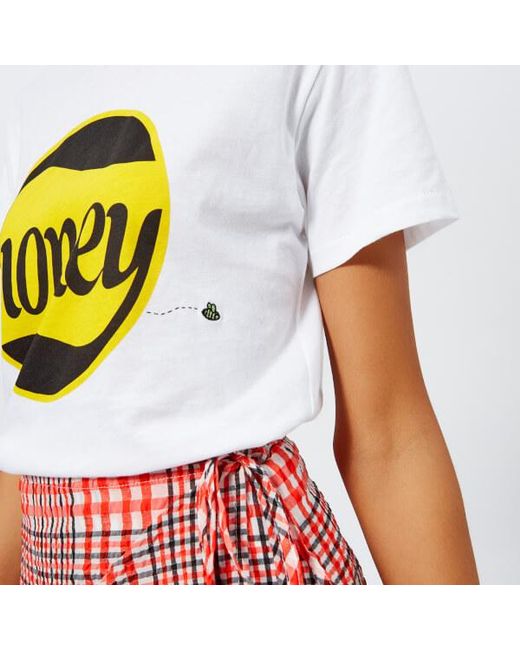 Ganni Cotton Women's Harway Honey Bee Tshirt in White | Lyst Australia