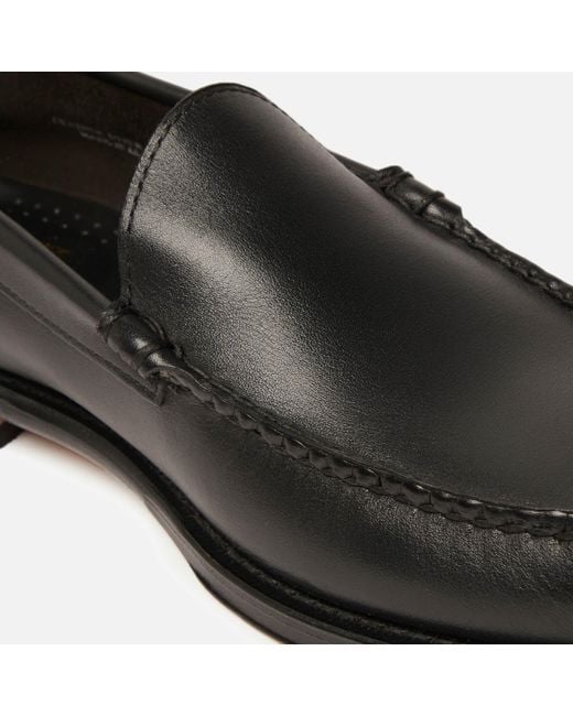 G.H.BASS Black Venetian Leather Loafers for men