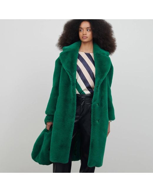Jakke Green Katie Faux Fur Coat