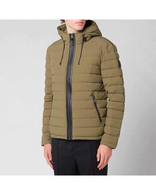 Mackage Green Mike Stretch Lightweight Down Jacket With Hood for men