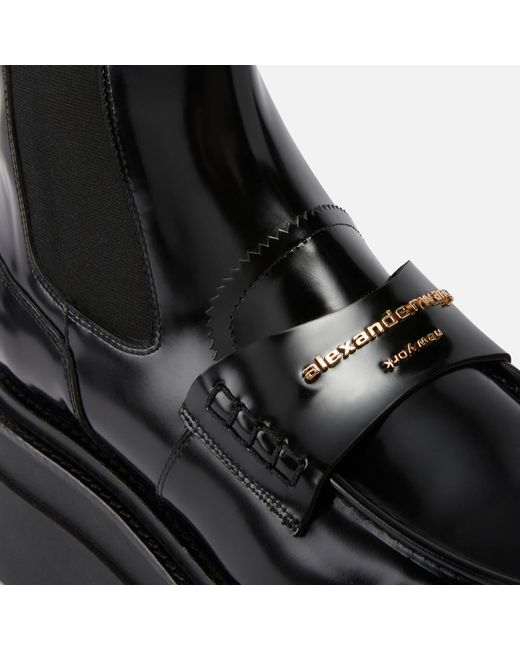 Alexander Wang Black Carter Leather Platform Chelsea Boots