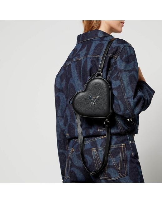 Vivienne Westwood Mini Ella Heart Vegan Leather Backpack in Black | Lyst