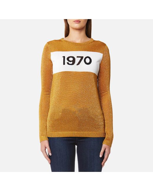Bella Freud Metallic 1970 Sparkle Graphic Sweater
