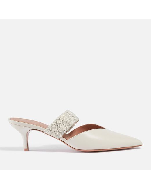 Malone Souliers White Maisie 45 Leather Heeled Mules