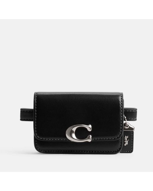 COACH Black Bandit Luxe Refined Calf Leather Card Belt Bag