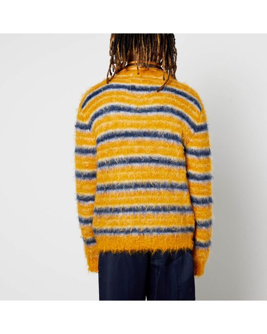 Marni Yellow Striped Mohair Jumper for men