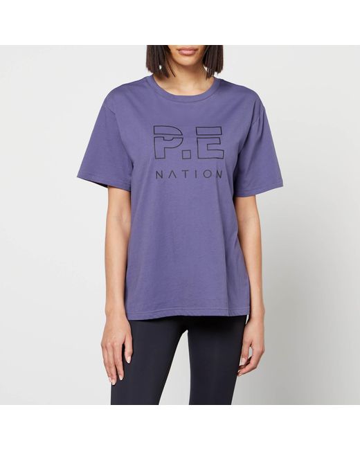 P.E Nation Heads Up Organic Cotton-jersey T-shirt in Purple | Lyst