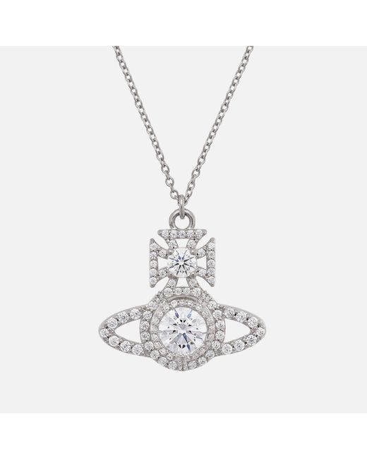 Vivienne Westwood White Norabelle Silver-tone Cubic Zirconia Necklace