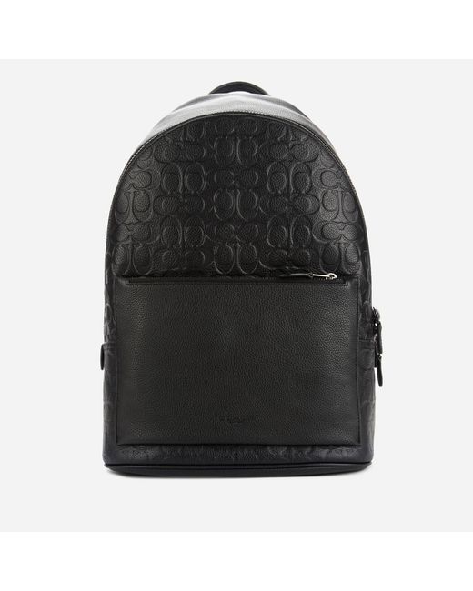 COACH Black Metropolitan Soft Backpack In Signature Pebble Leather for men