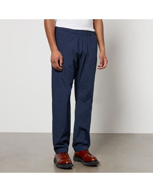 Barena Blue Bativoga Cotton-Blend Gabardine Trousers for men