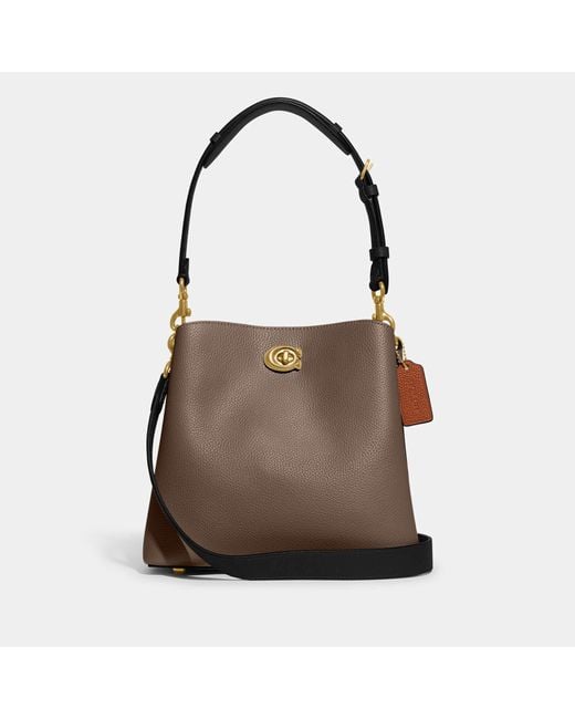 COACH Brown Willow Leather Bucket Bag