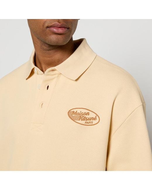 Maison Kitsuné Natural Oversized Cotton-Piqué Polo Shirt for men