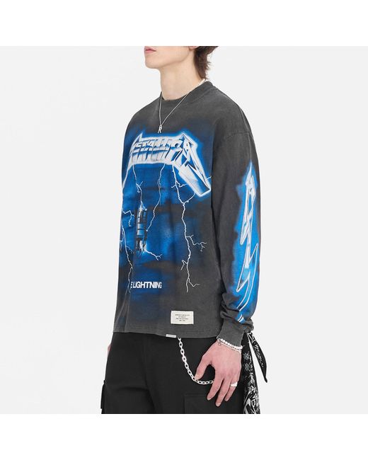REPRESENT x Metallica Blue Ride The Lightning Cotton-Blend T-Shirt for men