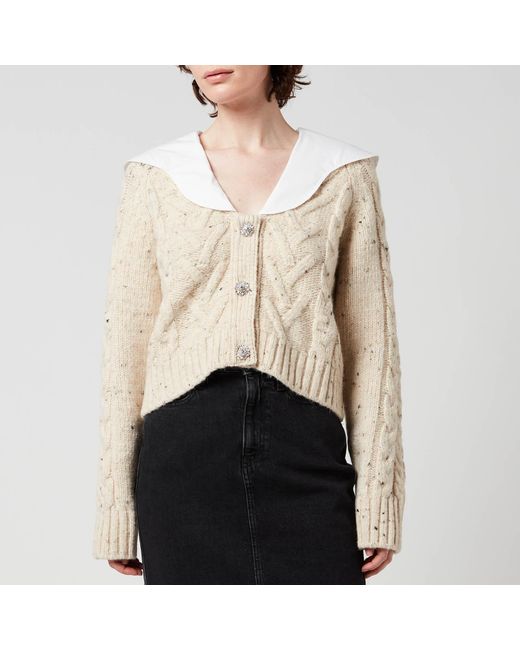 ganni cable knit cardigan