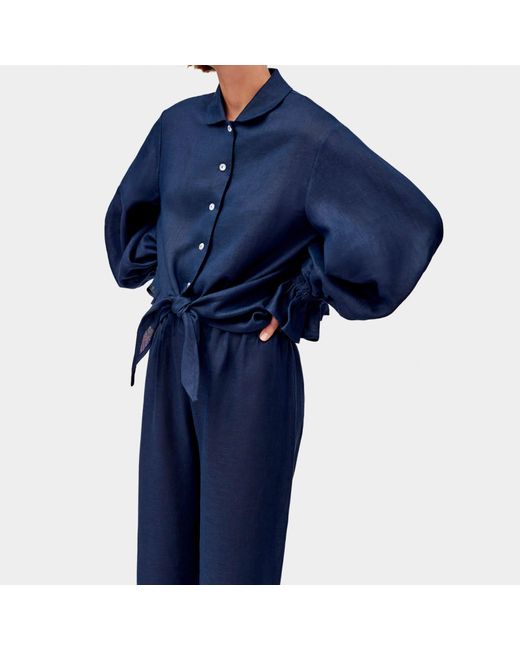 Sleeper Blue Rumba Linen Lounge Suit