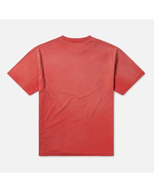 Aries Red Sunbleached Cola Cotton-Jersey T-Shirt for men