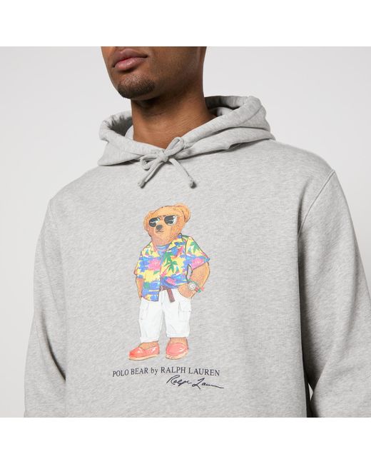 Polo Ralph Lauren Gray Bear Graphic Cotton-jersey Hoodie for men