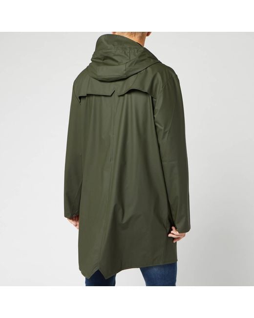 Rains Long Jacket in Green - Lyst