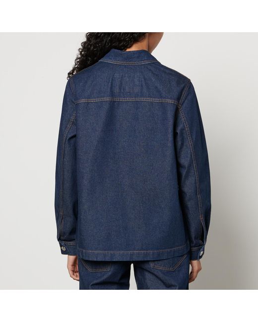 Maison Kitsuné Blue Workwear Front Patch Pockets Denim Jacket