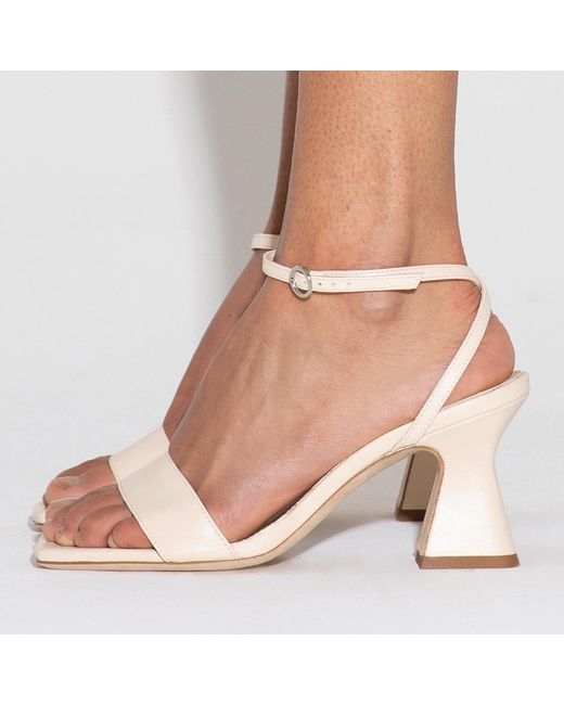 Aeyde Natural Fenna Leather Heeled Sandals