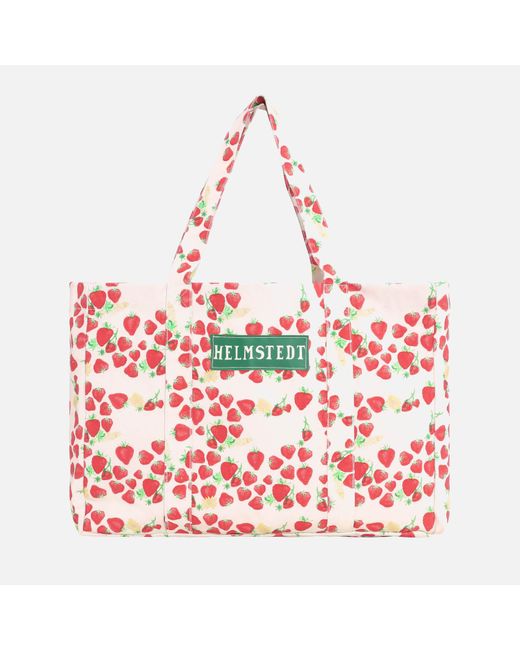 Helmstedt Red Terry Strawberry Print Canvas Tote Bag