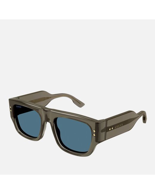 Gucci Blue Oversized Acetate Square frame Sunglasses for men