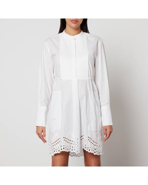 Isabel Marant White Rehana Cotton Broderie Anglaise Mini Dress
