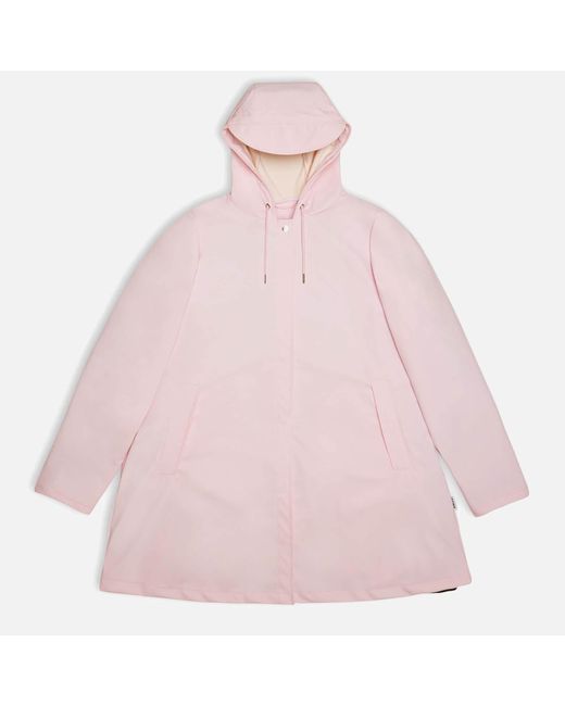 Rains Pink Coated-Shell Jacket