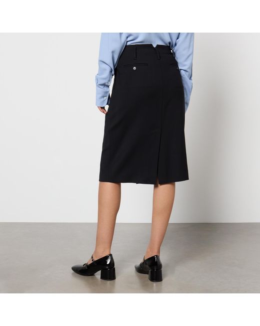 AMI Black Crepe Skirt