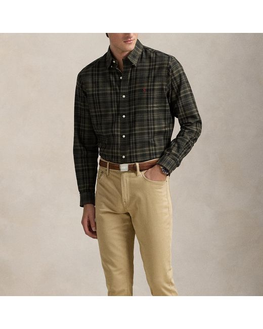 Polo Ralph Lauren Black Custom-Fit Performance Cotton-Blend Shirt for men