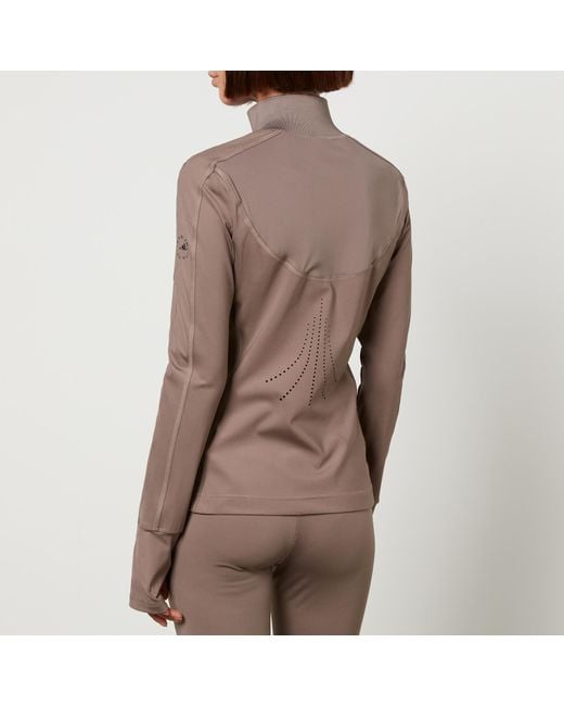 Adidas By Stella McCartney Brown Asmc Tpr Midlayer Stretch-Jersey Jacket