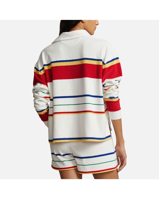 Polo Ralph Lauren Red Stripe Flannel Rugby Sweatshirt