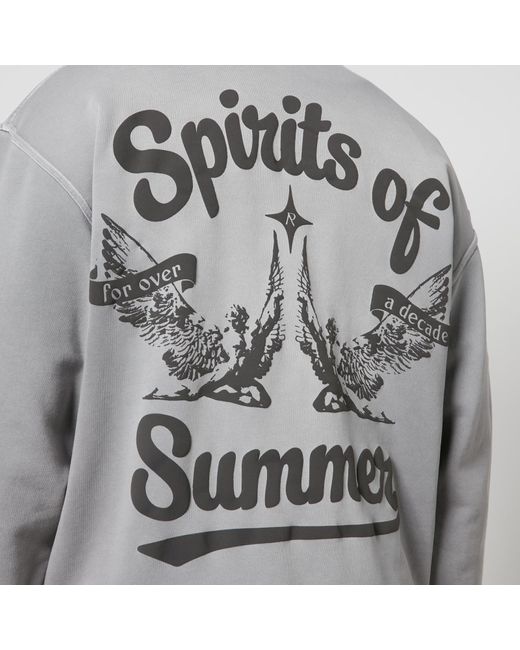 Represent Gray Spirits Of Summer Logo Cotton-Jersey Hoodie for men
