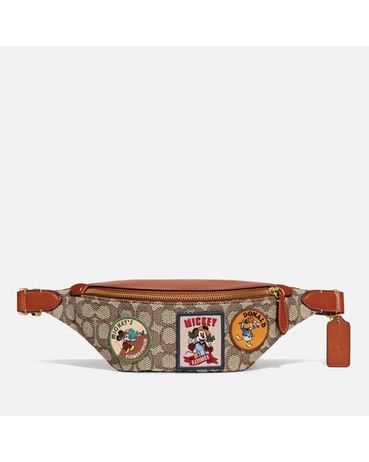 COACH Brown X Disney Jacquard And Leather Belt Bag