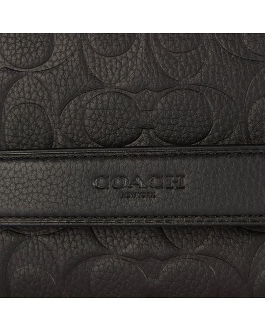 COACH Black Charter Signature Leather Crossbody Bag for men