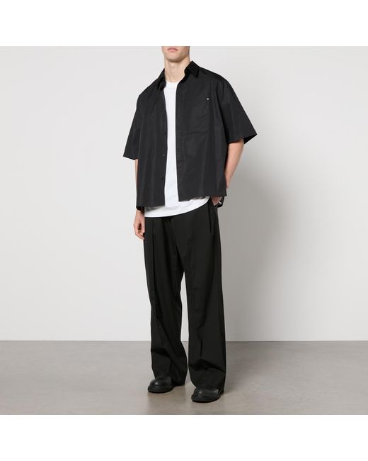 Wooyoungmi Black Short Sleeved Cotton-Poplin Shirt for men