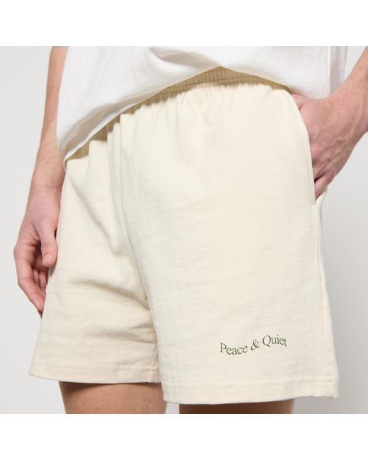 Museum of Peace & Quiet Natural Cotton-Jersey Wordmark Shorts for men
