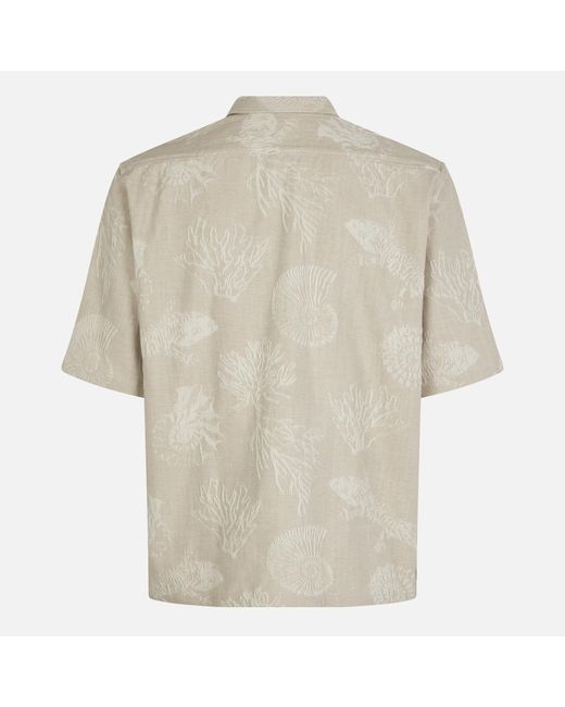 Samsøe & Samsøe Natural Embroidered Cotton-blend Saayo Shirt for men