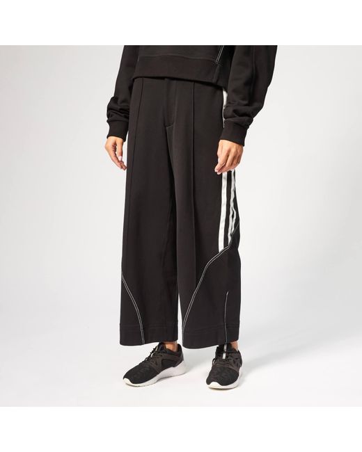 Y-3 Black 3/4 Stripe Wide Leg Pants