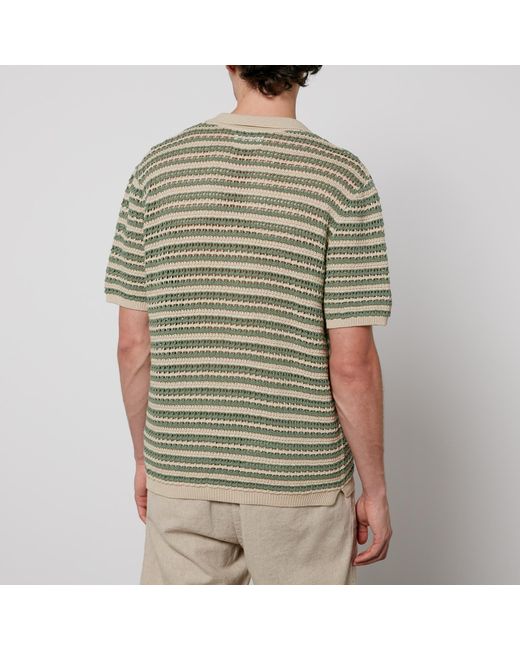 NN07 Green Henry Crocheted Cotton Shirt for men