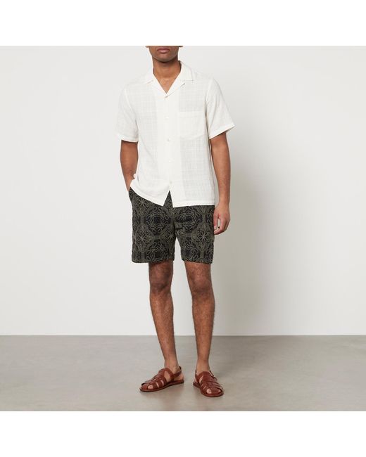 Portuguese Flannel White Grain Open-knit Cotton Shirt for men