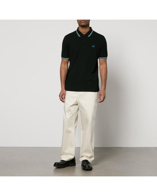 Fred Perry Black Twin Tipped Cotton-Piqué Polo Shirt for men