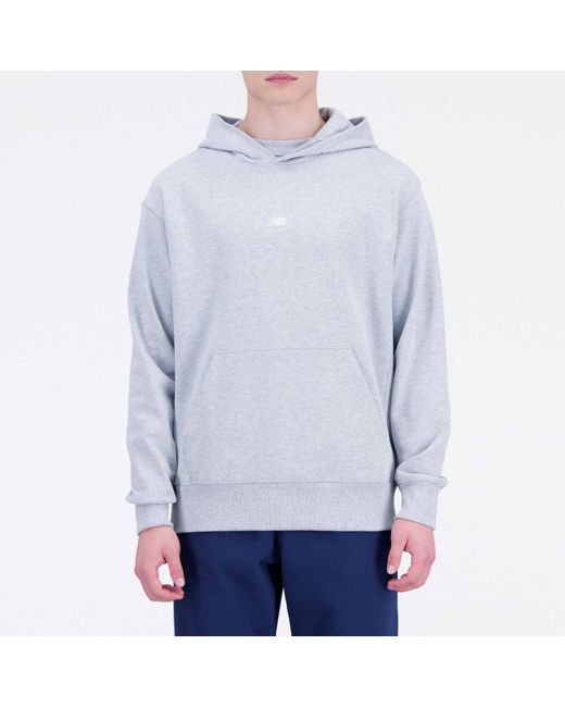 New Balance Blue Athletics Remastered Graphic French Terry Hoodie In Cotton Fleece for men