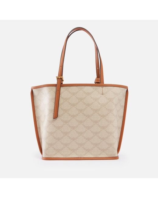 MCM Natural Lauretos Coated-canvas And Leather Tote Bag