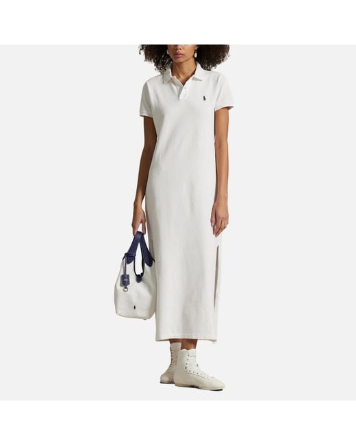 Polo Ralph Lauren White Cotton-Mesh Polo Dress