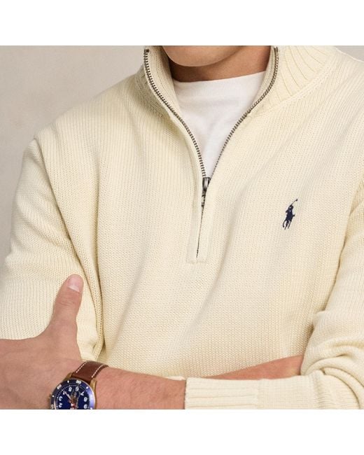 Polo Ralph Lauren Natural Cotton-Knit Half-Zip Jumper for men