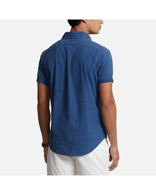 Polo Ralph Lauren Blue Cotton-seersucker Short Sleeve Shirt for men