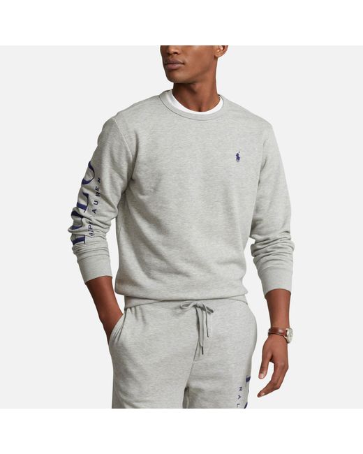 Polo Ralph Lauren Logo-print Cotton-blend Jersey Sweatshirt in Grey for Men