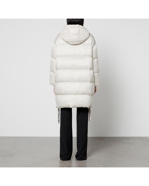 Max Mara White Seife Shell Hooded Coat